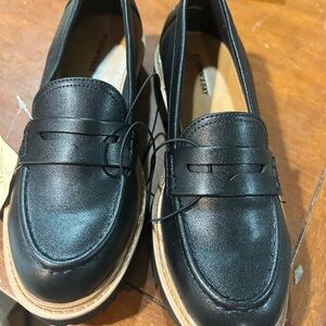 St. John's Bay Black Penny Loafer Flats with Modern Chunky Sole